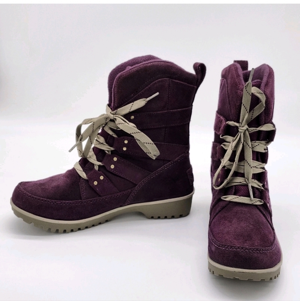 Sorel Purple Suede Meadow Lace Waterproof Winter Boot